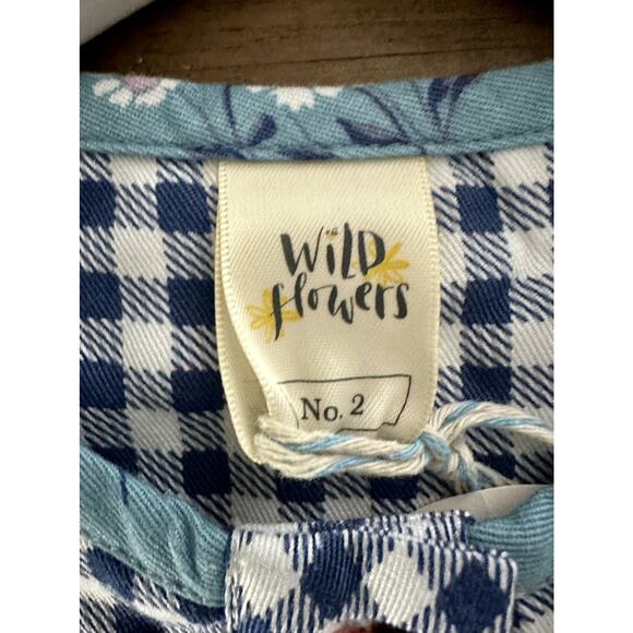 NWT Wildflowers Daydream Believer Blue Gingham Butterfly Flit and Flutter Top 2 - Picture 3 of 8